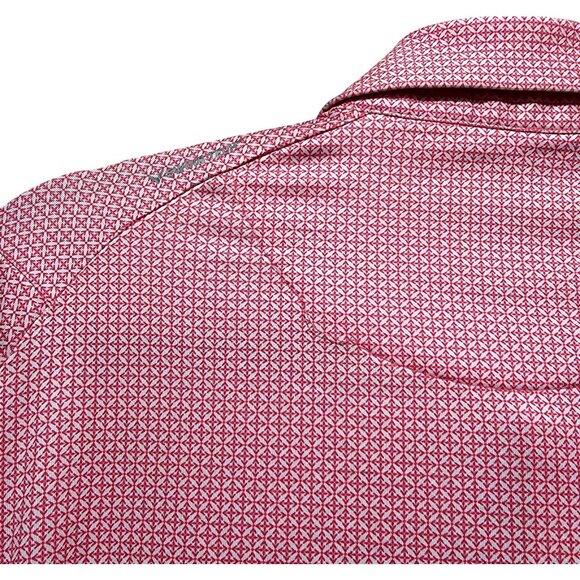 Callaway Men's Opti-Dri Pink Diamond Pattern Polo Shirt L Short Sleeve Golf Top - Picture 3 of 10